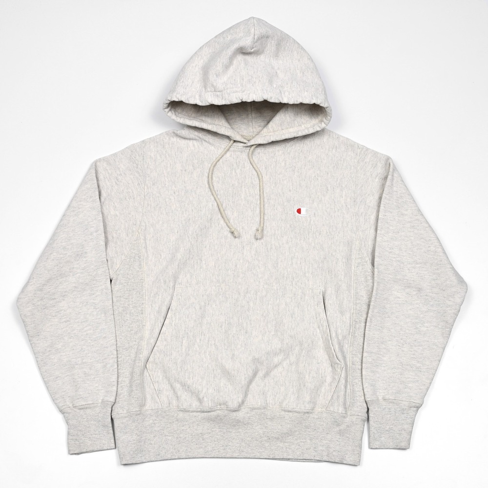 Champion Reverse Weave Hoodie Small Gray Sweatshirt Embroidered Logo Pullover